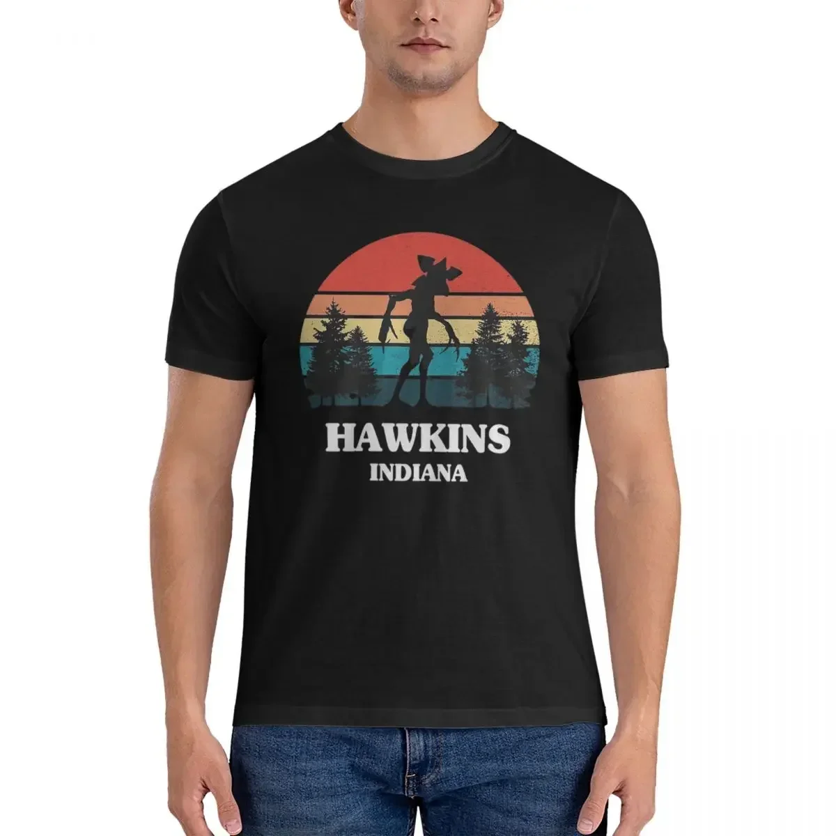 Mens clothing Demogorgon Hawkins T-shirt Male Classic Oversized T Shirt Men Round Neck Summer Shirts Tops S-6XL