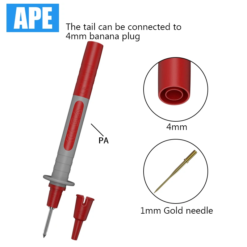 10pcs 1/2mm Multimeter test probe pins with 4mm banana plug,Electrical Connector