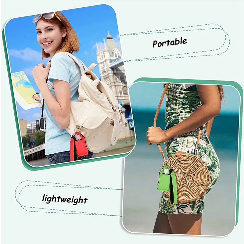 ABFM-54 Pieces Empty Travel Bottles With Keychain Holder Set Include Travel Bottle Container, Wristlet Keychain Holder