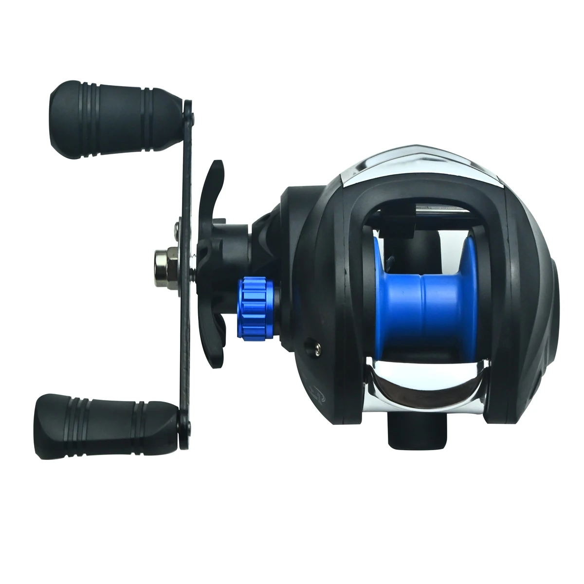 Baitcasting-Rolle, Übersetzungsverhältnis 7,2:1, maximale Bremskraft 18 LB, flache Spule, für Süßwasser- und Salzwasser-Angelrollen, Karpfenangeln. – Detail 12