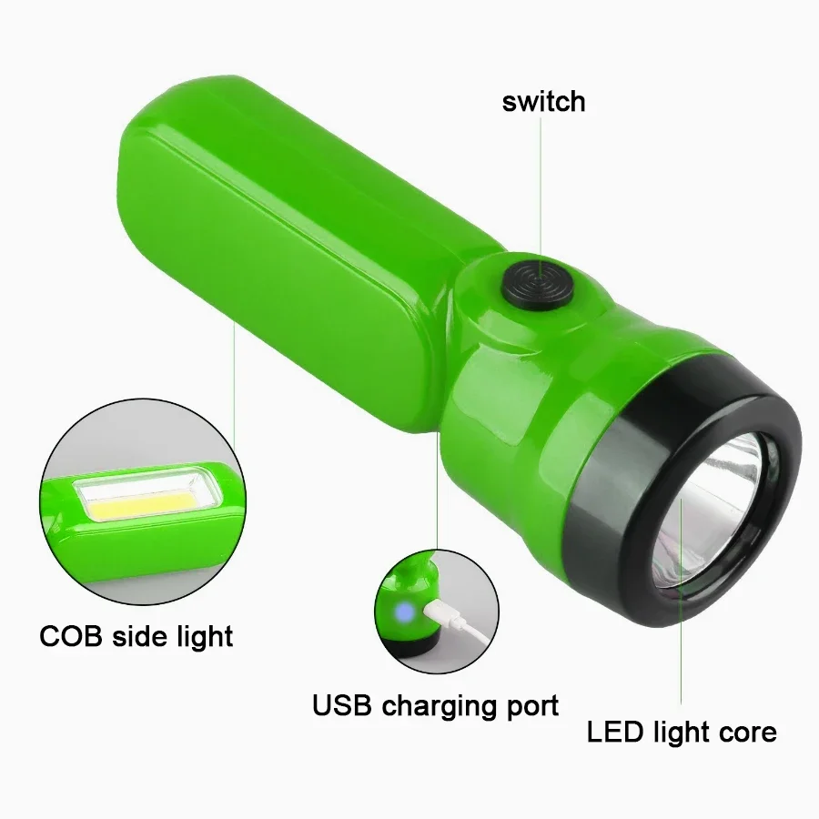 Mini Kids Flashlight with COB+XPE Light, USB Rechargeable Children EDC Torch,Eye-Friendly Safe Camping Light Gift for Boys Girls