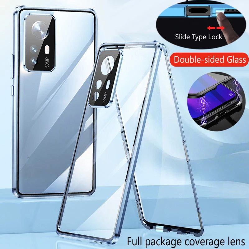 360 Full Protection Metal Magnetic Double-sided Glass Snap Lock Case For Honor 50 70 Pro Plus 90 Lite Phone Shell Lens Cover