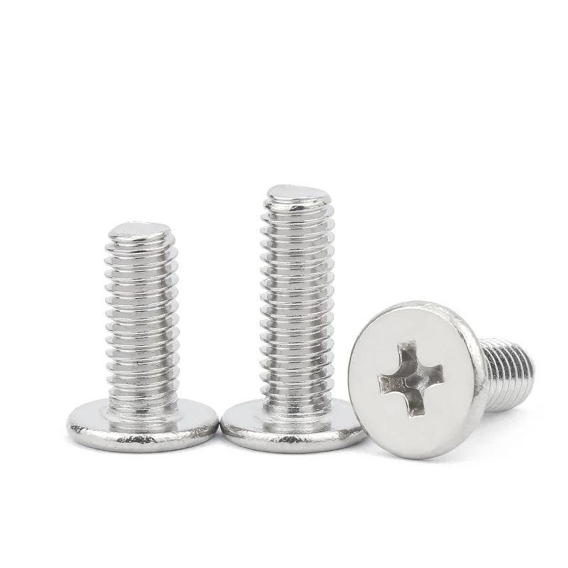 5/ 10/ 20pcs M1.4 M1.6 M2 M2.5 M3 M4 M5 M6 M8 304 Stainless Steel CM Cross Phillips Ultra Thin Super Low Flat Head Screw Bolt