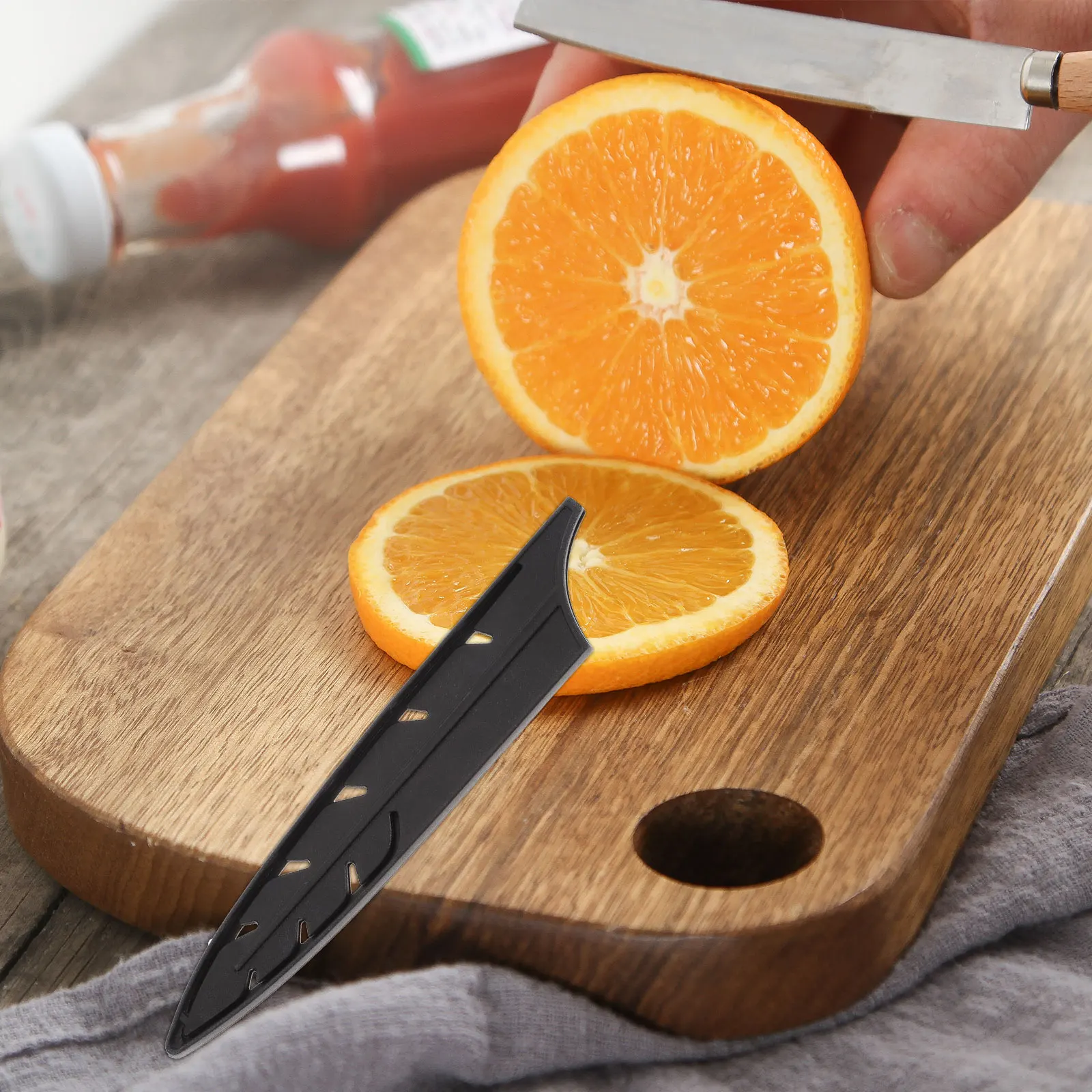 

1pcs Ceramic Cutter Protective Cover Slip-Resistant Plastic Cutters Cover For Drawer Chef Bag 8 Inches Black