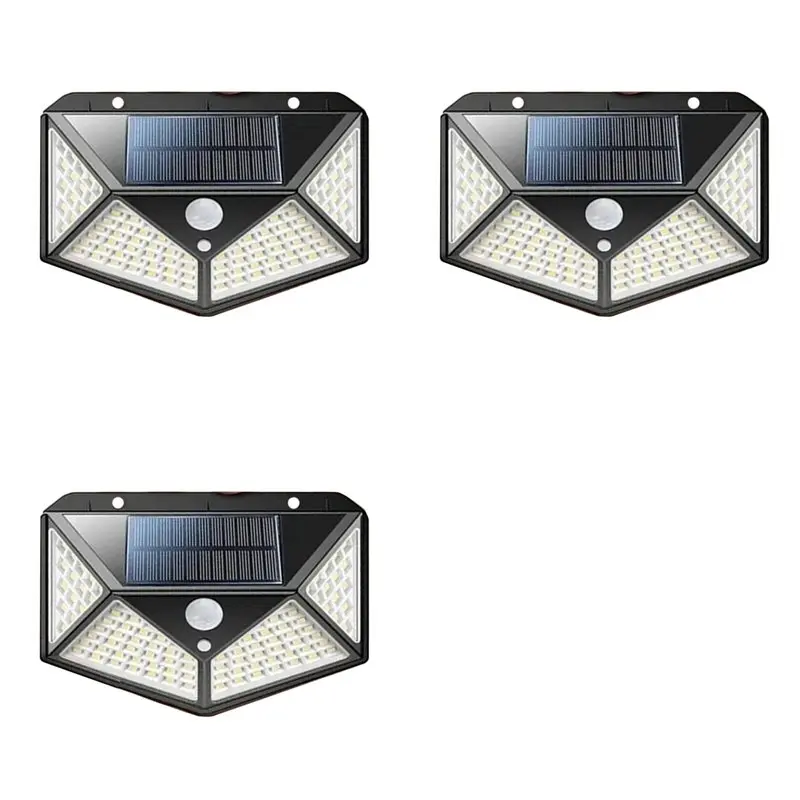 

ABRW-3X Наружные солнечные фонари 100 светодиодов Наружные солнечные фонари, водонепроницаемые, датчик движения, 3 режима освещения