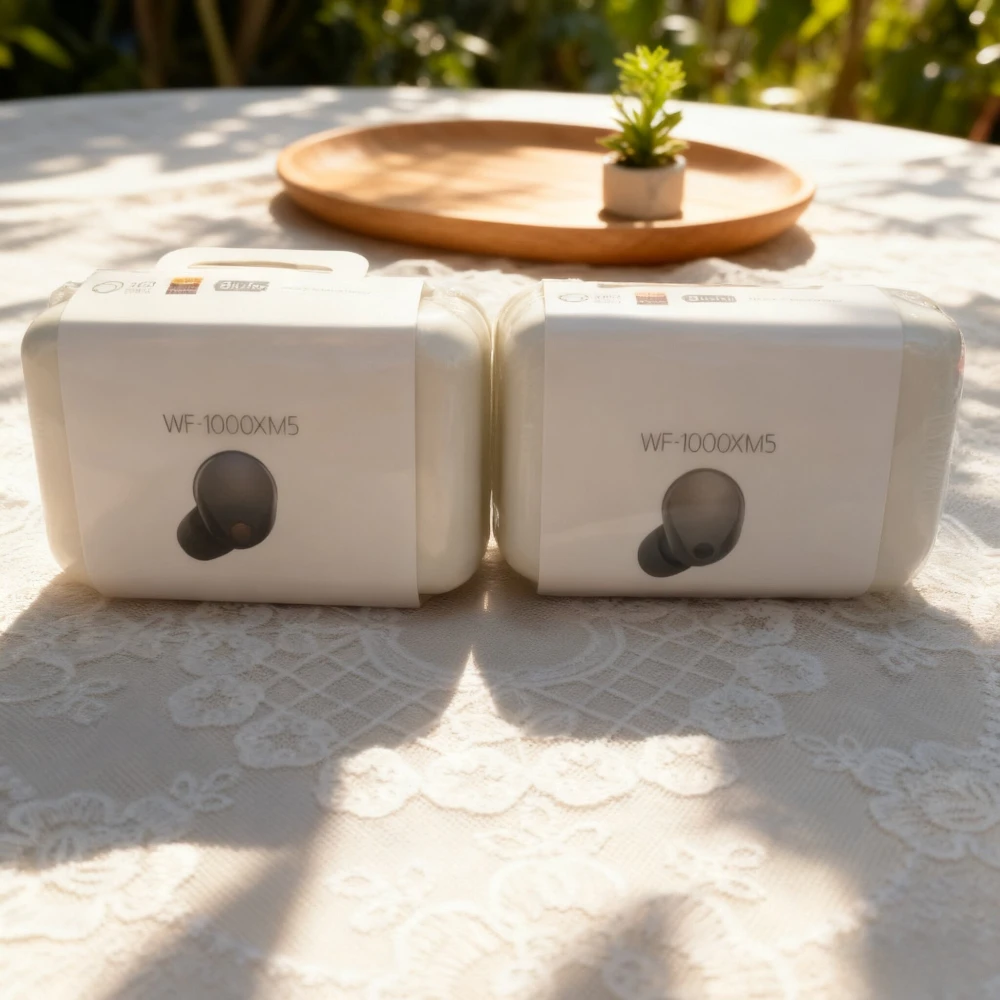 سماعات بلوتوث لاسلكية حقيقية WF-1000XM5 مزودة بتقنية سوداء وجسم مدمج وجودة صوت رائدة