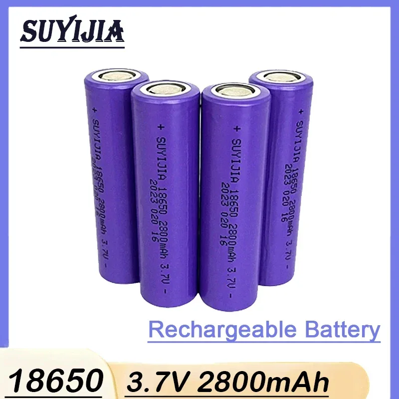 18650 3.7V Rechargeable Battery 2800mAh Suitable for Bright Flashlight Digital Camera Shaver MP3/MP4 Solar Light Aircraft Model