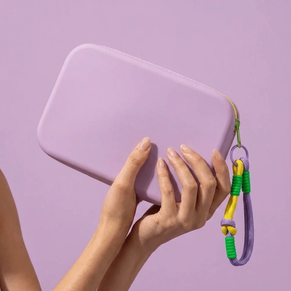 Portable Silicone Makeup Bag Square Large Capacity Cosmetic Pouch Waterproof with Zipper Headphone Key Storage Bag Travel