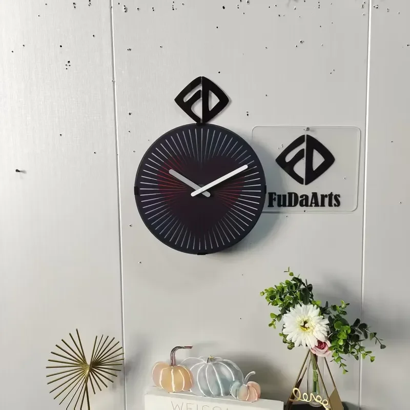 30.5cm Creative Rotating Wall Clock Silent Round Home Decor Living Room Art Phantom Turntable Timepiece Modern Design Watch