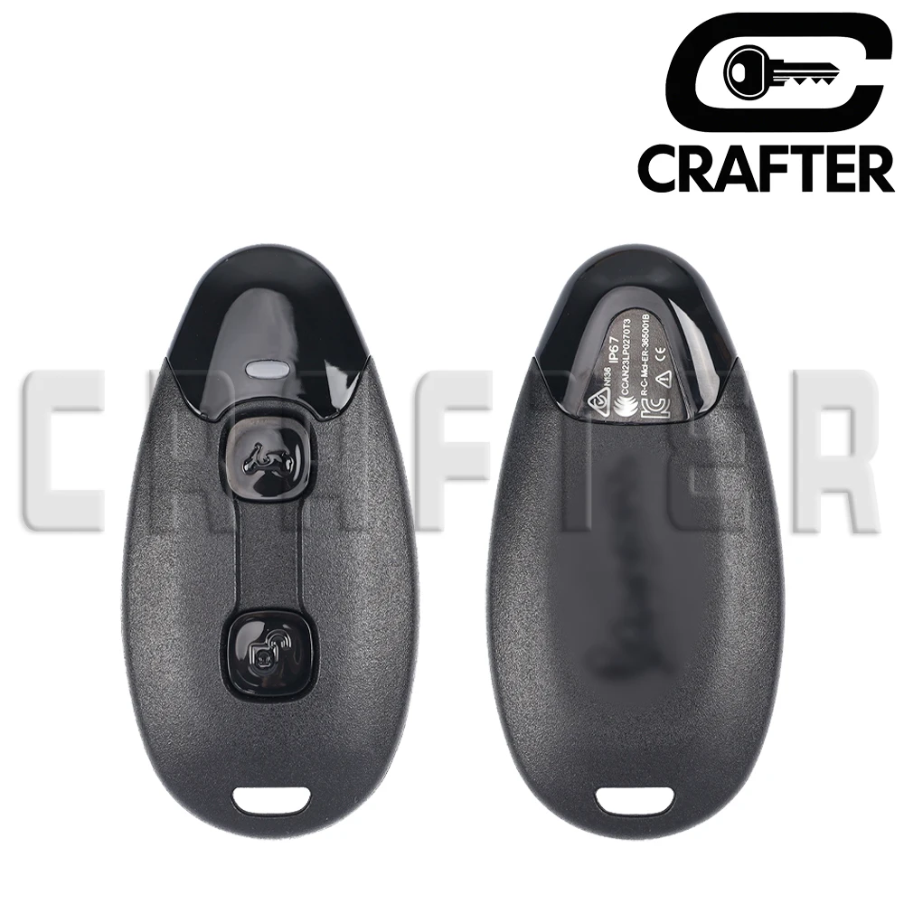 Key Crafters Motorcycle Smart Remote Key 433 MHZ FSK CHIP ID4A For Piaggio Vespa GTS300 Keyless Go Black Or Silver