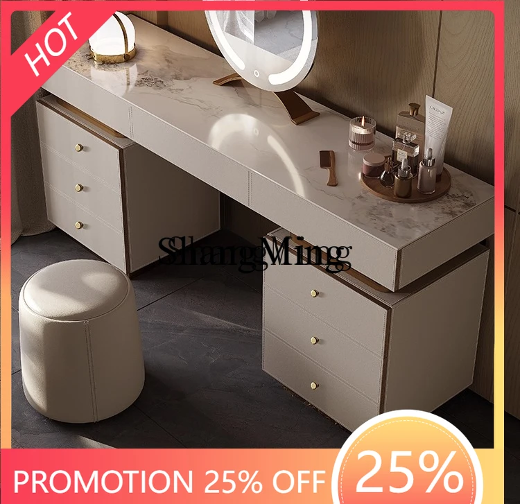 

FG good-looking Master Bedroom Modern Simple Saddle Leather Premium Slate Desk Dresser Integrated