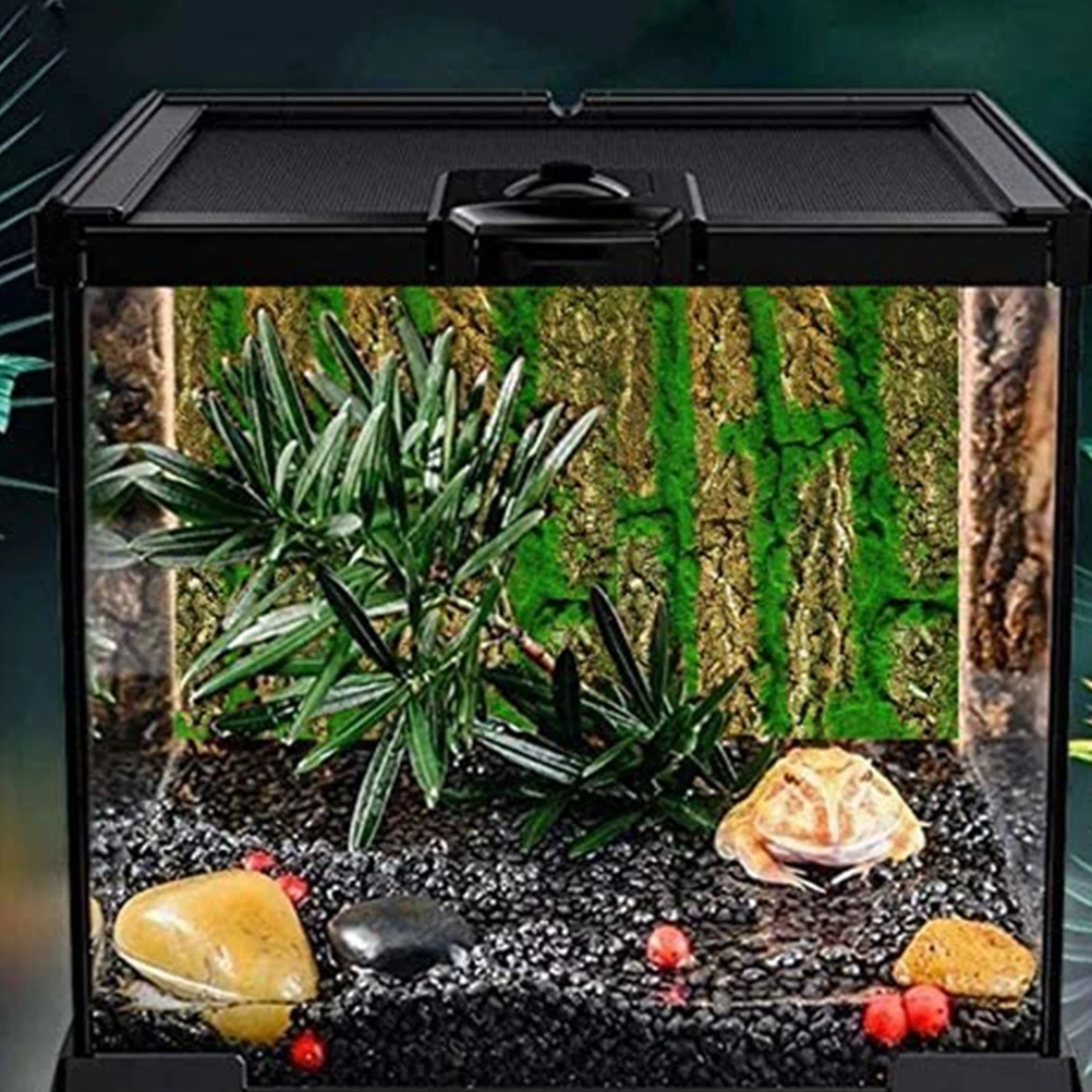 

3D Aquarium Background Fish Tank Decorative Rock Panel Reptile Tank Habitat Simulated Bark Background Terrarium Decorative Panel