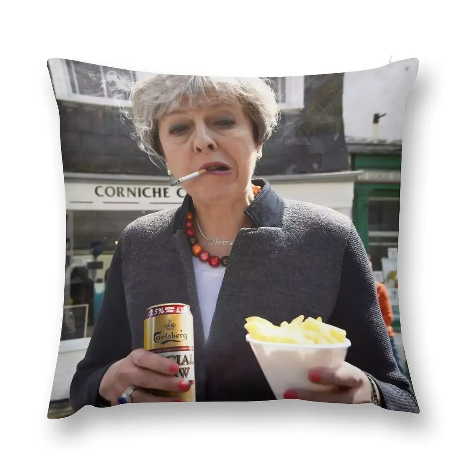 Theresa May - Enjoying some time off Throw Pillow Cusions Cover christmas decorations 2025 pillow