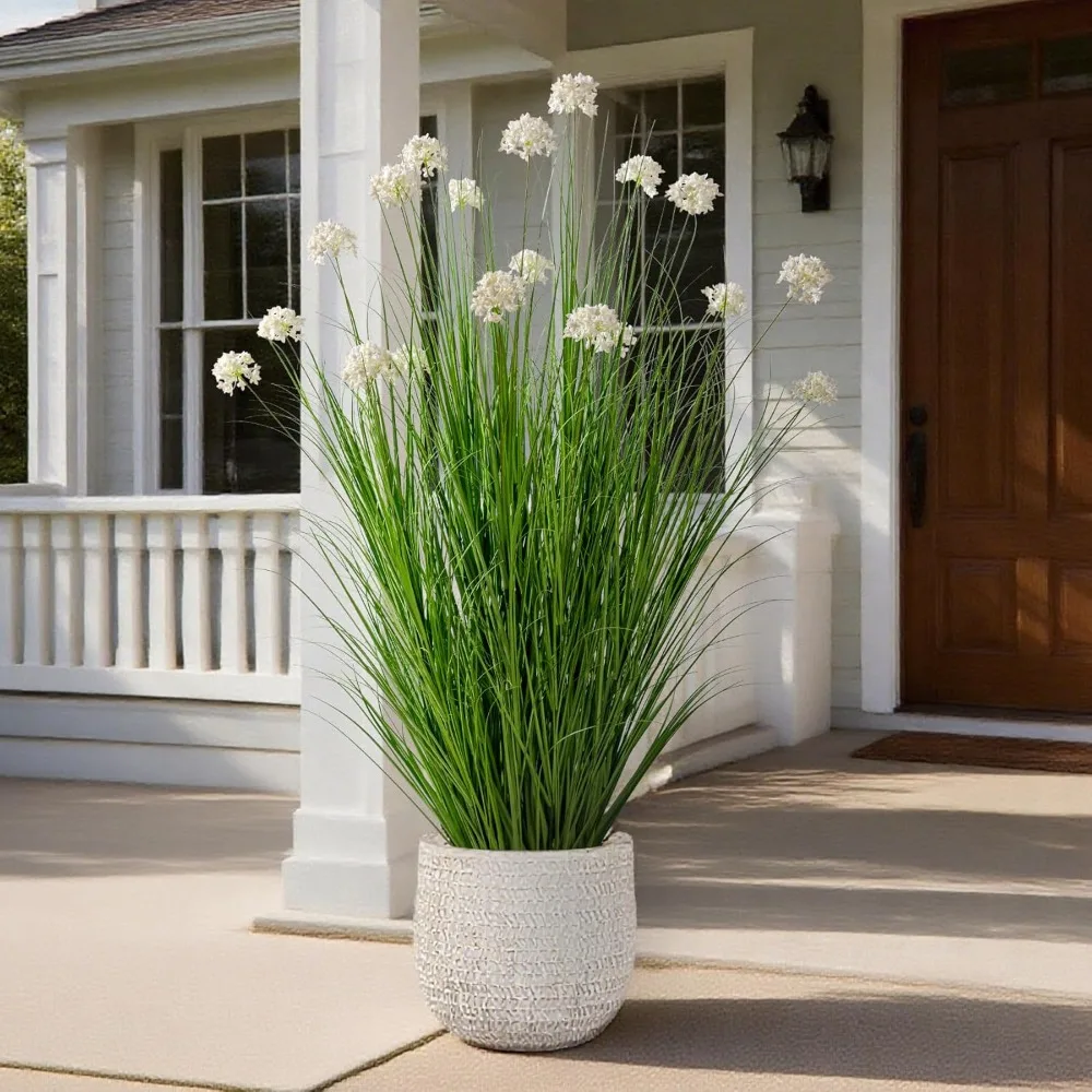 

48 Inch Lifelike Artificial Tall Grass Plant with 12 Lifelike Dandelion Flowers, Non-toxic and Tasteless
