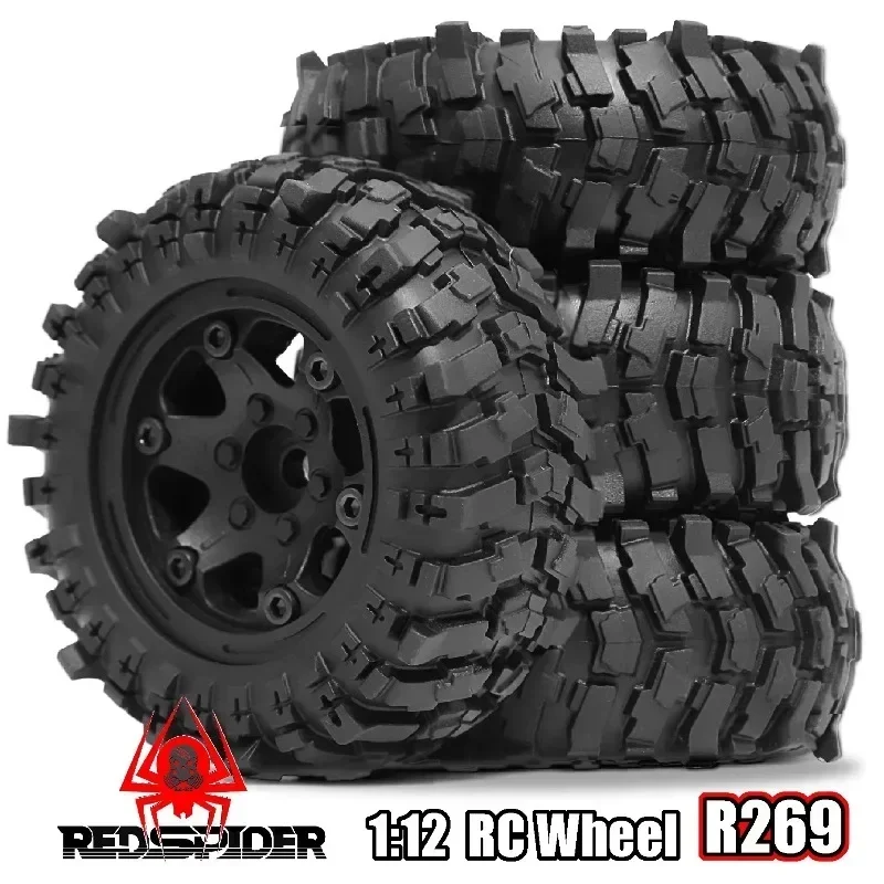 

1.9" Plastic Beadlock Wheels and Crawler Tires OD 88mm 4PCS for 1/12 Crawler Car MJX H12Y+ Axial SCX10 AXI03007 Tamiya CC01 D90
