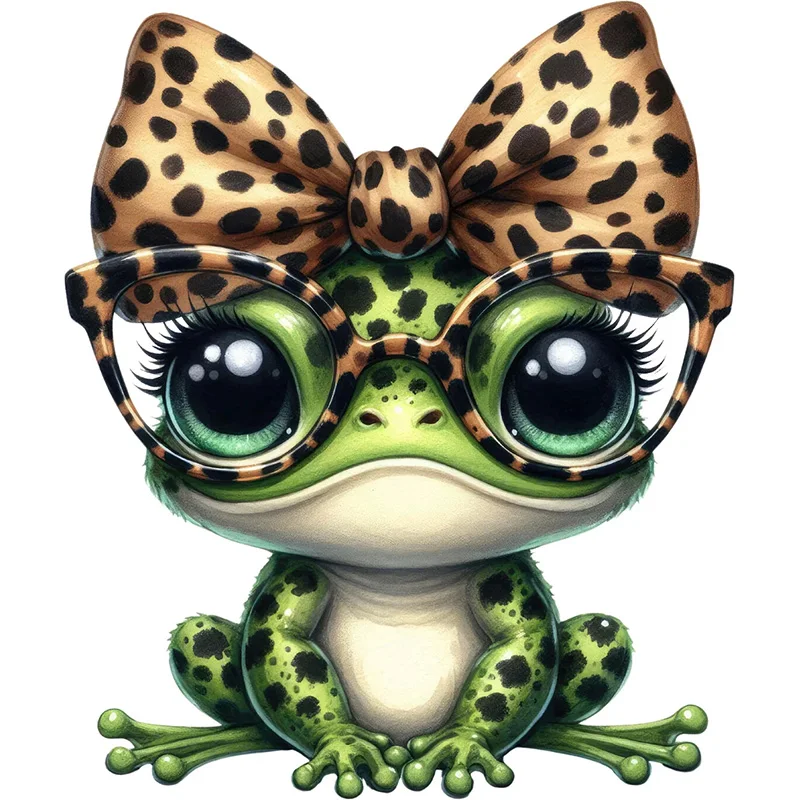 1pc Funny Lady Leopard Frog Sticker, Water-proof Home Wall Decal, Used for Wall, Bathroom, Cabinet, Door,Toilet, Car, Laptop