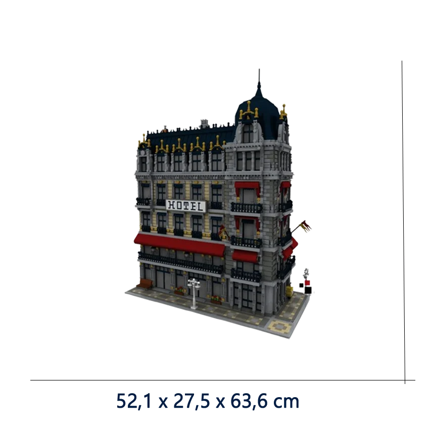 10126PCS MOC DIY Custom Modular Building Cafe Hotel House Building Blocks Exhibit Assembled Model Toy Brick Aldult Birthday Gift