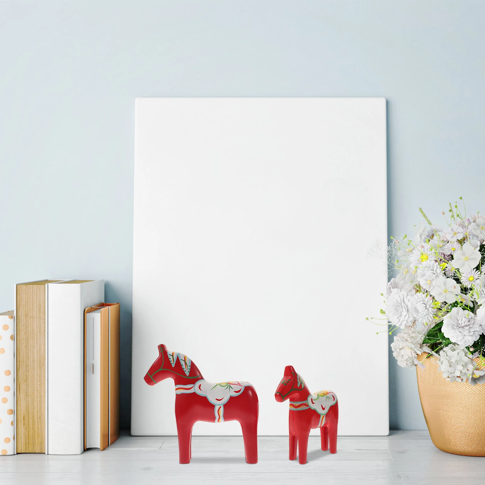 

Red Ornaments Home Decor Horse Decorative Statue Animal Figurine Desktop Sculptures Living Room