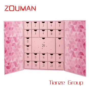 กล่องใส่เครื่องสำอางมีปฏิทินนับถอยหลังวันคริสต์มาสกล่องของขวัญปฏิทินการปรากฎตัวของวันคริสต์มาส