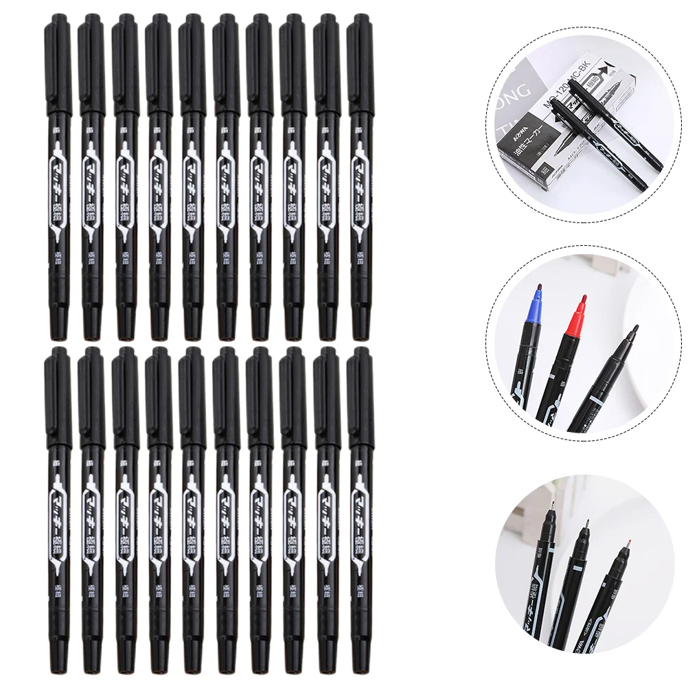 

20 Pcs Double Ended Marker Pen Paint Markers Oil-base Fine Tip Dry Erase Oily Pens Plastic