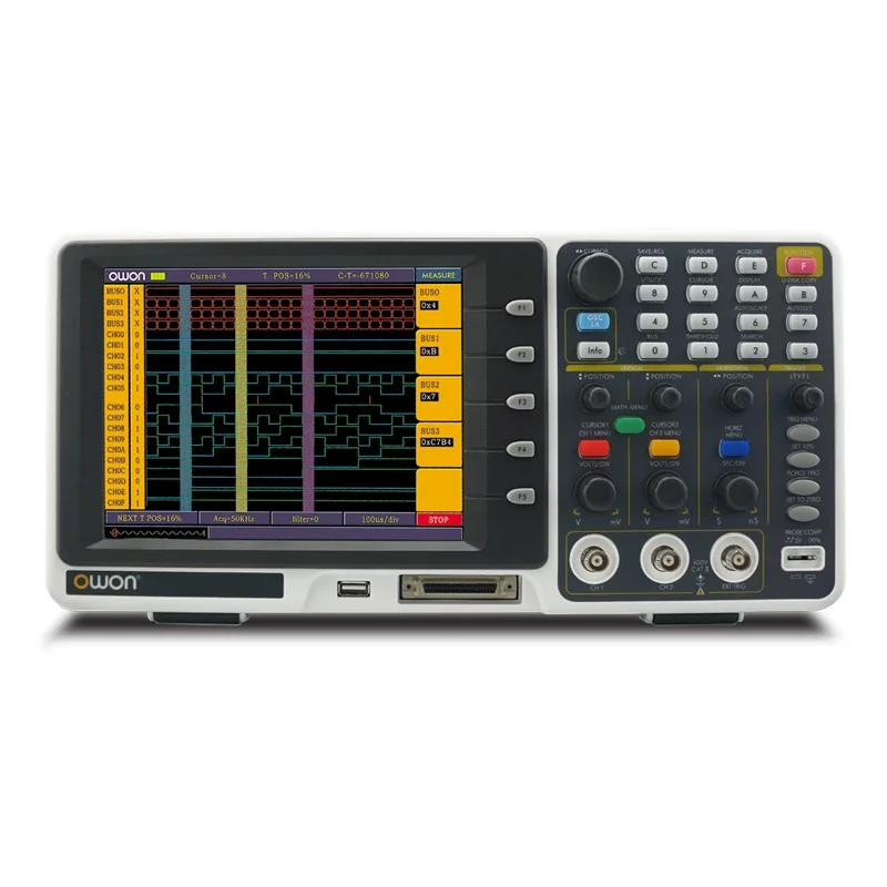 Owon MSO8102T Digital Oscilloscope 100MHz 2ch 2GS/s MSO8102 with 8-inch TFT display USB+LAN + VGA and 16- Logic Analyzer