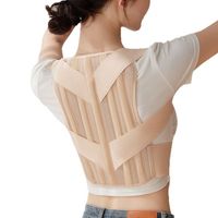New Neoprene Nylon Posture Corrector Black Nude Adjustable Shoulder Brace Back Support Prevents Slouching Belt
