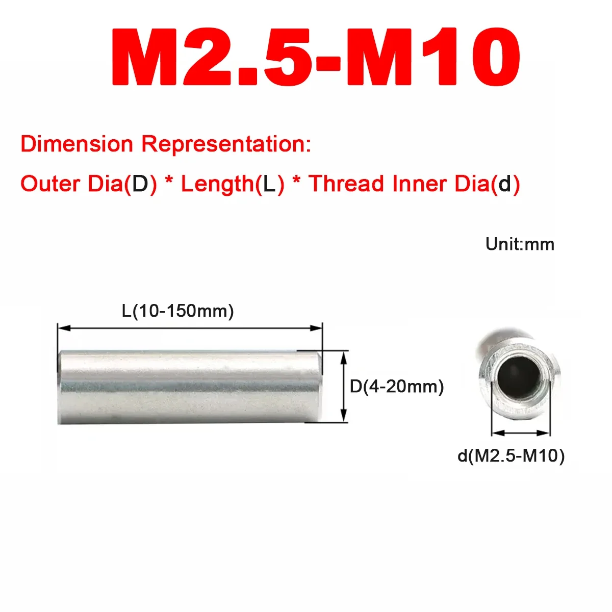 M6 M8 M10 304 Stainless Steel Flat Head Internal Thread Cylindrical Pin