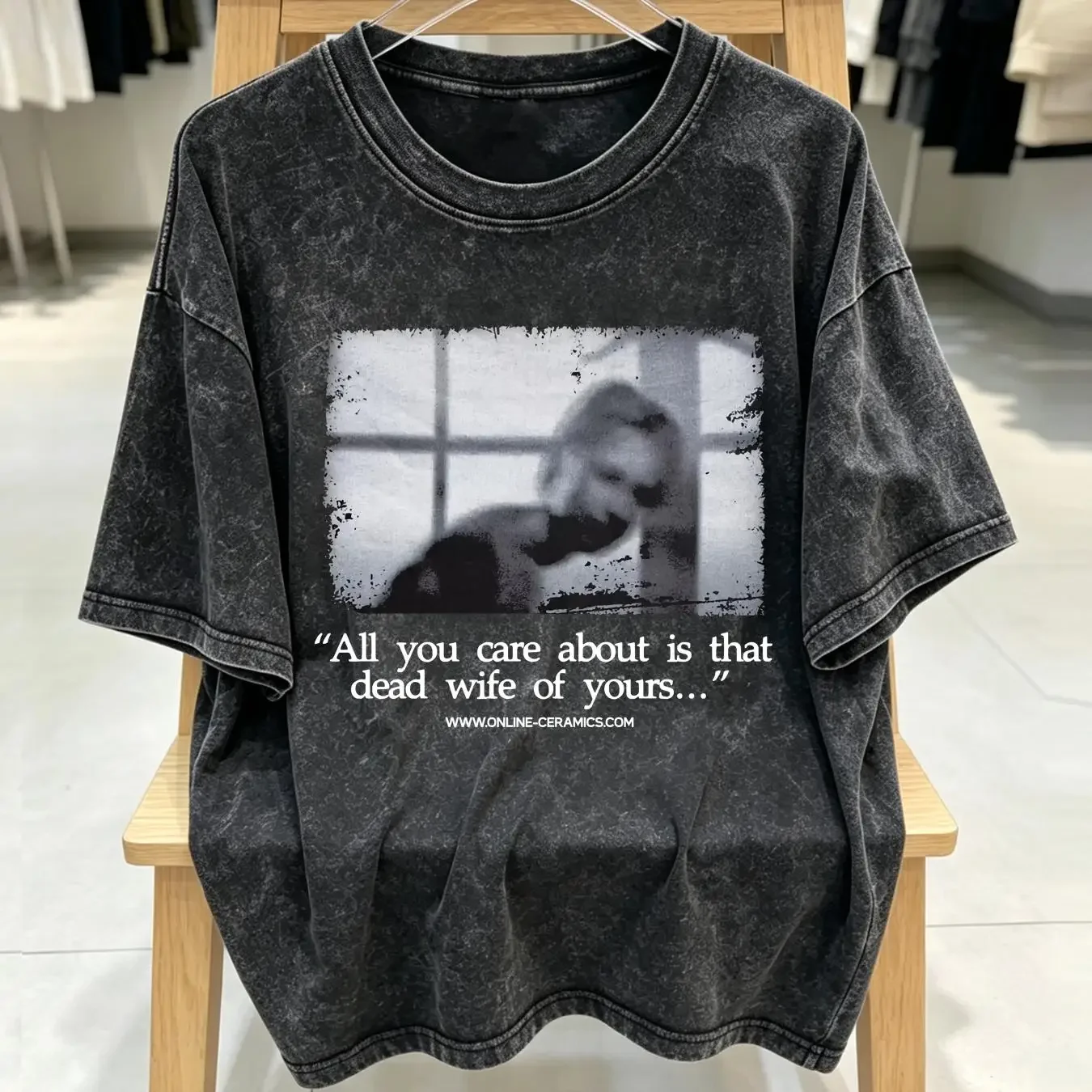 washed T Shirt Online Ceramics Silent Hill 2 Logo Wife Off Black Game NEW vintage Washed Versatile Casual fashion Stylish
