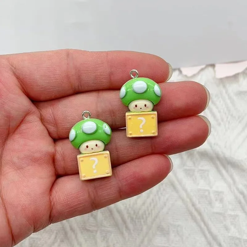 10pcs/pack Cartoon Mushroom Resin Charms Cute Flatback Small Pendants For Earring Bracelet Keychain Jewelry Make DIY