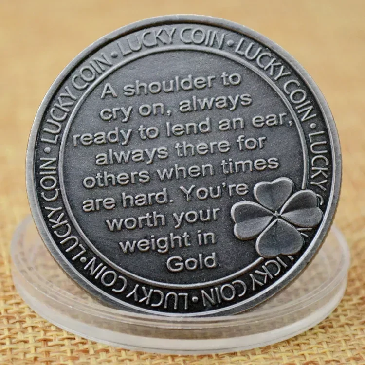 Someone Special Creative Gift Copper Plated Souvenir Coin Four Leafs Clover Lucky Coins