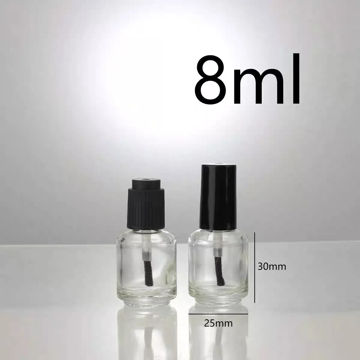 透明ラウンドマニキュアガラスボトル,空の接着剤ボトル,8ml, 10ml,15ml, 100個