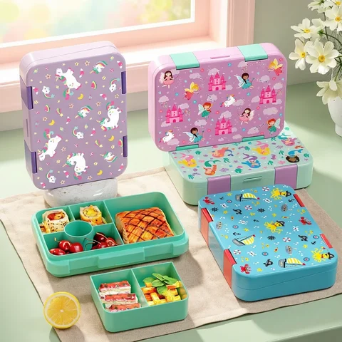 Bento Lunch Box Adorable Kids Lunch Box Student Microwave Safe Travel Bento Box Halloween Container Portable Leak Proof Fruit Salad Bento Box