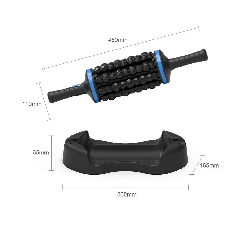 휴대용 전기 경추 압력 목 마사지기 범용 자동 발 다리 조절 스틱 마사지 롤러