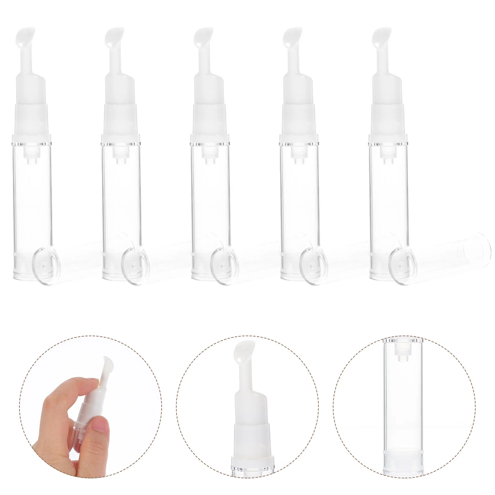 

10 Pcs Thin Tube Vacuum Bottle Toiletry Bottles Airless Pump Travel Push Type Size Jar Empty As for Foundation Makeup