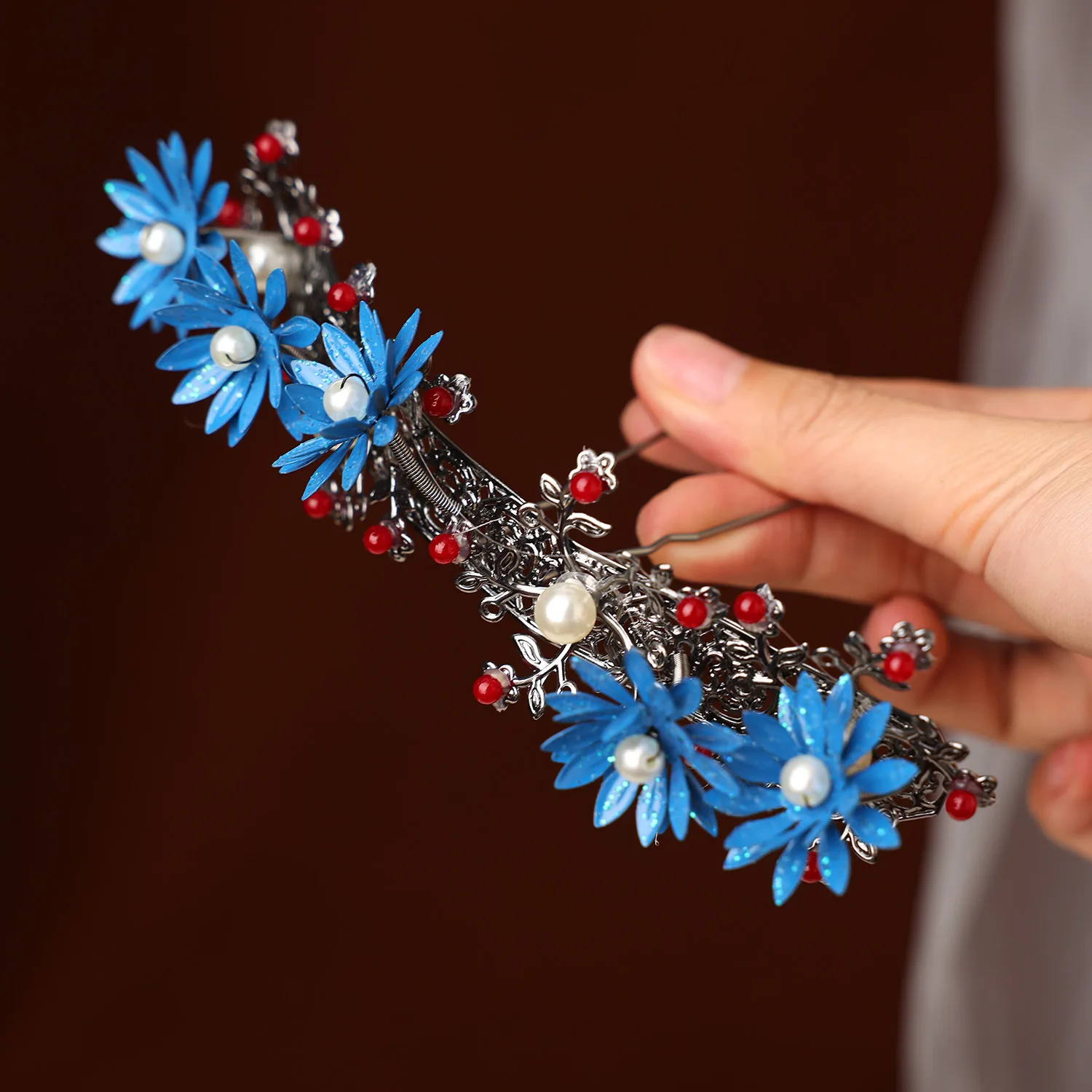 Elegant Hair Stick Kingfisher Feather Style for Wedding Bridal Traditional Chinese Hanfu Accessory Retro Headpiece Jewelry