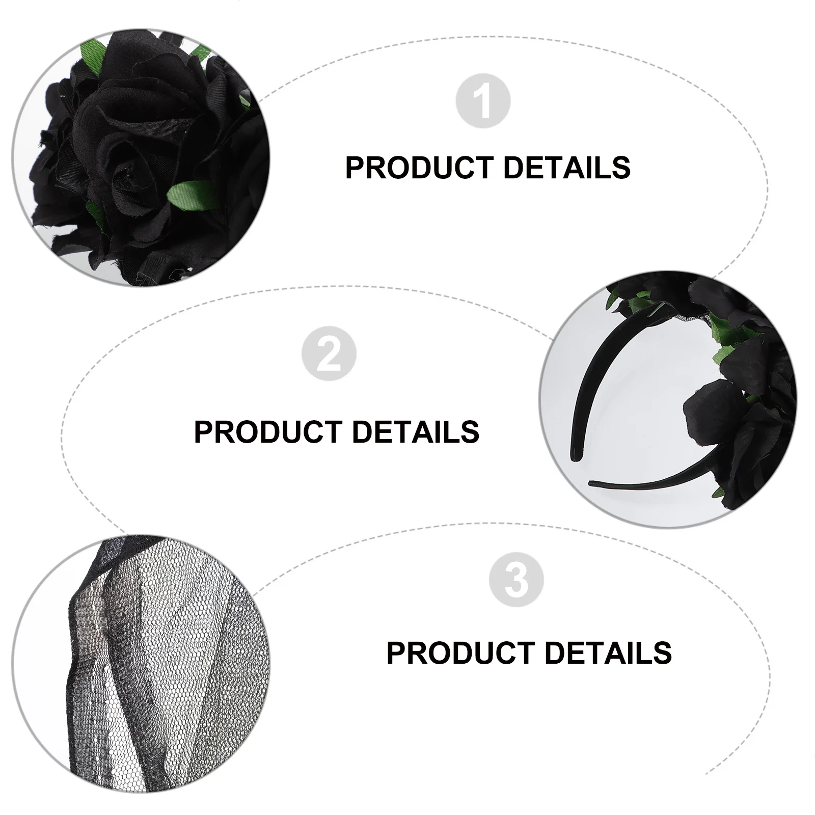 

Flower Decor Mesh Veil Headpiece For Halloween Cosplay Party Long Mesh Veil Headpiece Fancy Wear Elegant Scary Headdress