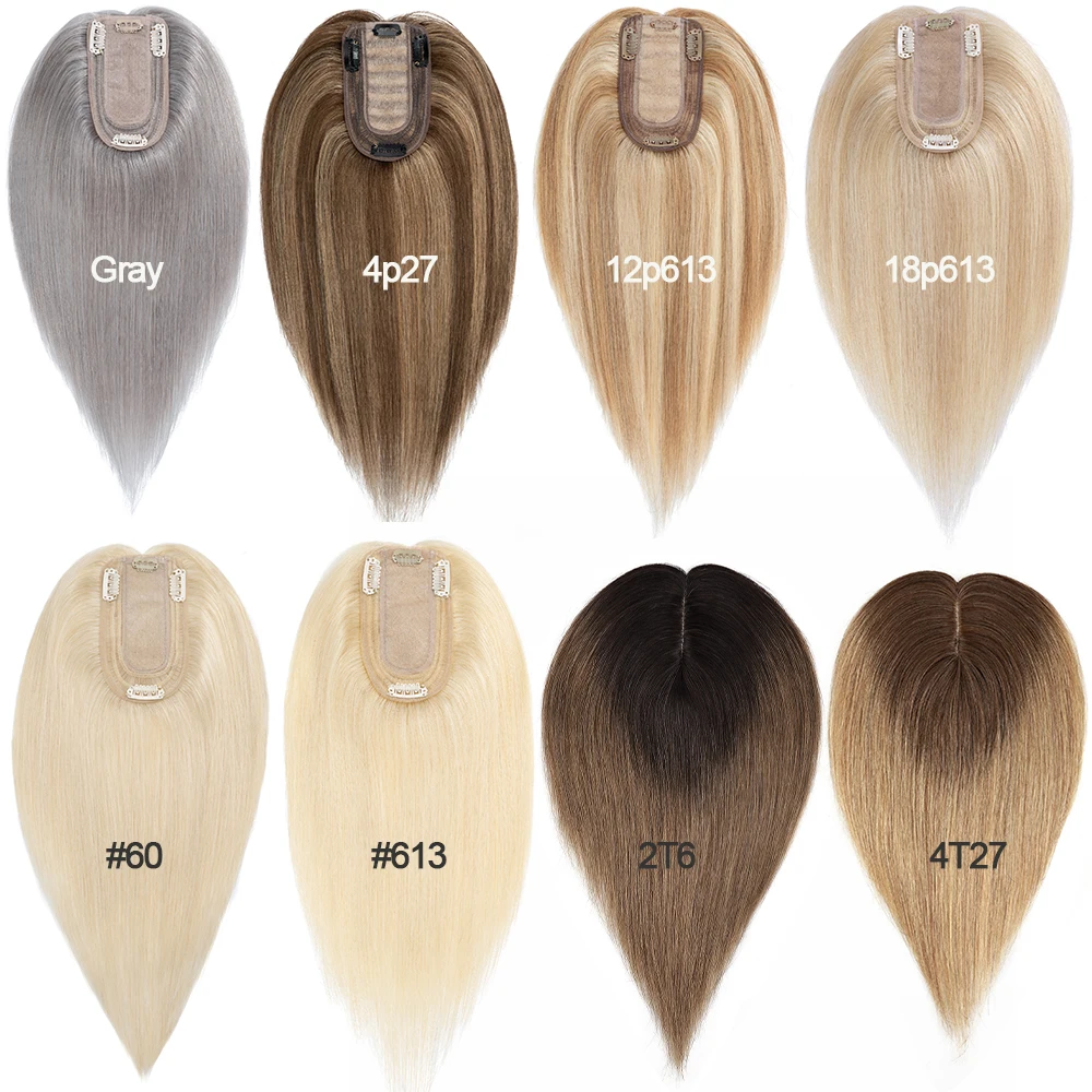 Sego 7x13cm Seiden basis Haar deckel für Frauen 100% Echthaar teile Perücken gerade Clips in Haar teilen hinzufügen Deckung volumen – Detail 2