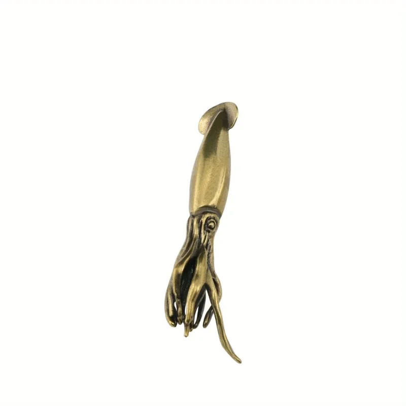 1PC Brass Squid Cuttlefish Mini Decorative Figurines Cute Marine Animals Desk Decoration Craft Collection Souvenirs Home Decor - Image 4
