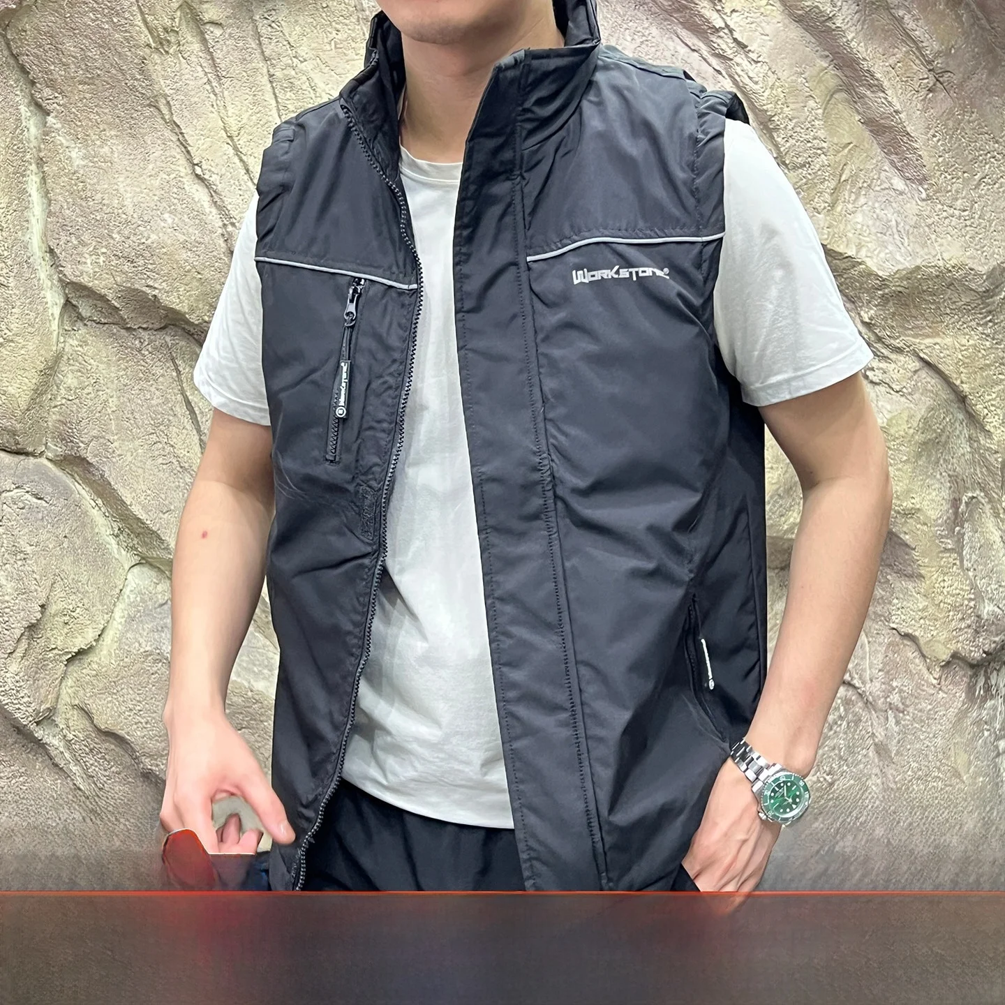 

Высокопроизводительный уличный мужской хлопковый жилет-джат, водонепроницаемый осенне-зимний модный молодежный жилет на молнии с застежкой-молнией