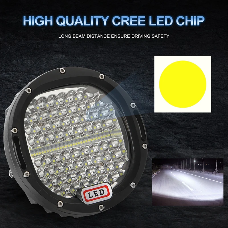 1PC 7 Inch Round Pod Lights with Mounting Bracket 300W 30000LM LED Offroad Lights Driving Lamp Headlight Fog Light for Truck SUV