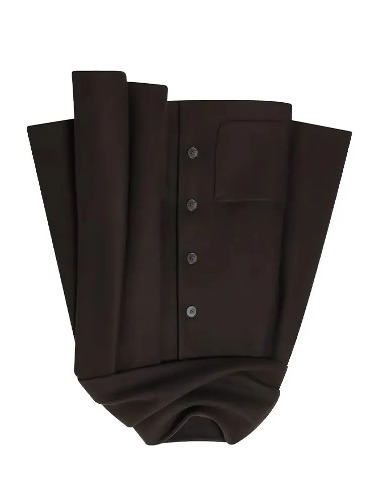 

HH женское пальто 2025 года, зимнее новое модное пальто с шарфом и воротником, темно-синее пальто в британском стиле, женская уличная повседневная темпераментная двухцветная куртка