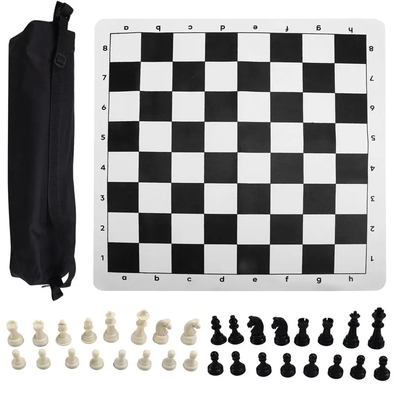 

A65G-Chess Soft Leather Flannelette Leather Chessboard Leisure Outdoor Puzzle Chess Game