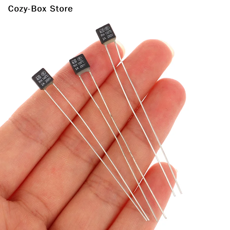 [ZY]5PCS 105 110 120 125 130 135 140 145 150 Degree Temperature Switches LED Fues Black Square Fan Motor 2A 250V Thermal Fuse