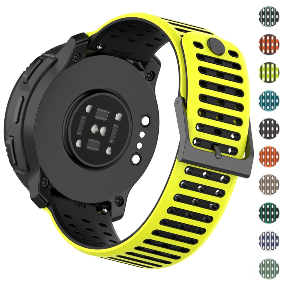 Silicone Strap 22mm For Suunto Vertical 2/1/RACE 2/RACE S/Ocean/Run Bracelet WatchBand For Suunto 5 9 Peak Pro Rubber Wristband