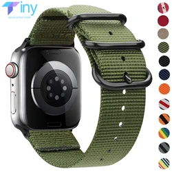 Nylon Fabric Band for Apple Watch Ultra 2 49mm 45mm 44mm 41mm 38mm 42mm 40mm Strap for Iwatch Series 9 8 7 6 5 4 3 Soft Bracelet