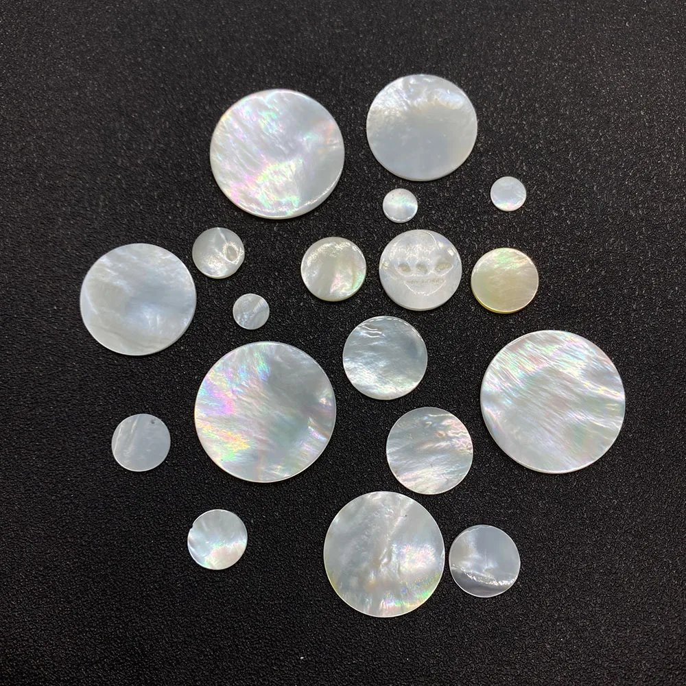 Non-porous Natural Seashell Beads Cabochon Mother of Pearl Shell Beads Pendant DIY Necklace Ring Fashion Jewelry Accessories
