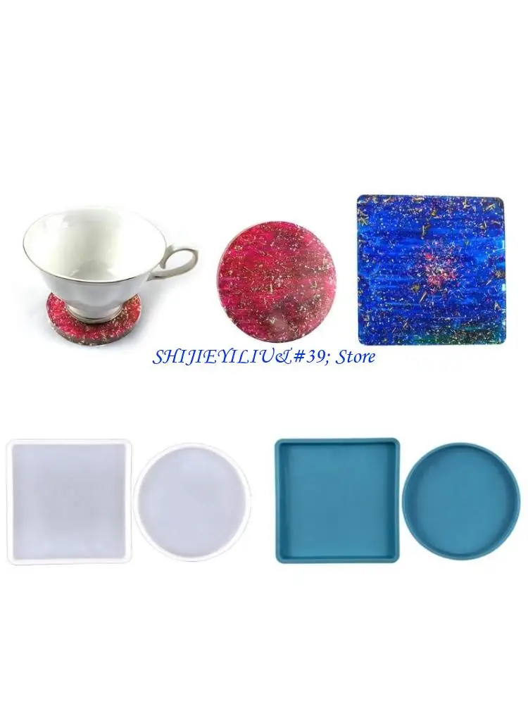 

E21F Круглая/квадратная форма для коврика для чашки ручной работы из тонкого силикона, принадлежности для самостоятельного