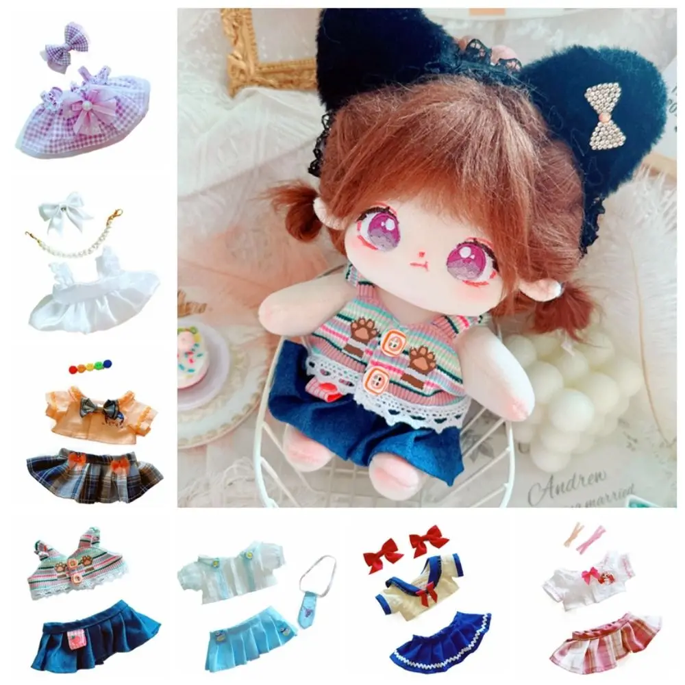 Skirt Cotton Doll Dress Stuffed Toy Clothes Tops Outfit Cotton Doll Clothes Dress Up Mini Plush Toy Clothes Kids Girls Toys