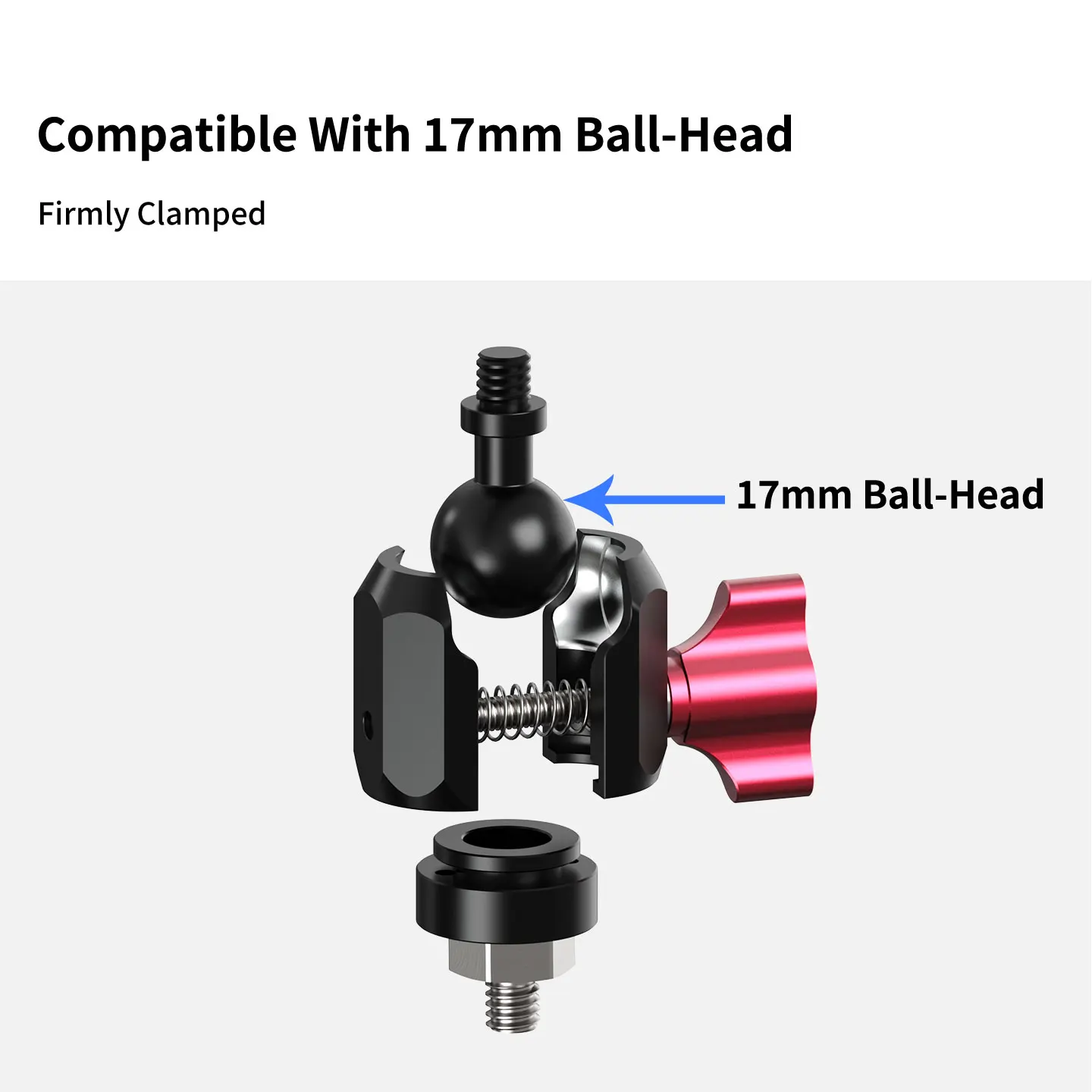 17mm Kugelkopf auf 1/4 M6 M8 M10 3/8 Schraubadapter aus Aluminium für GoPro Insta360 DJI Actionkamera Handy Motorradhalterung – Detail 5