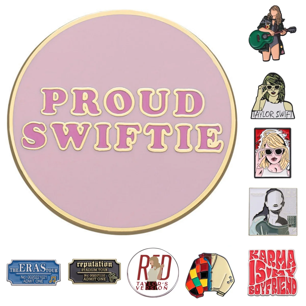 

T-Swizzle Rock Rollfemale Singer Brooch Enamel Music Album Pattern Badge Metal Backpack Clothing Lapel Pins Gift Wholesale